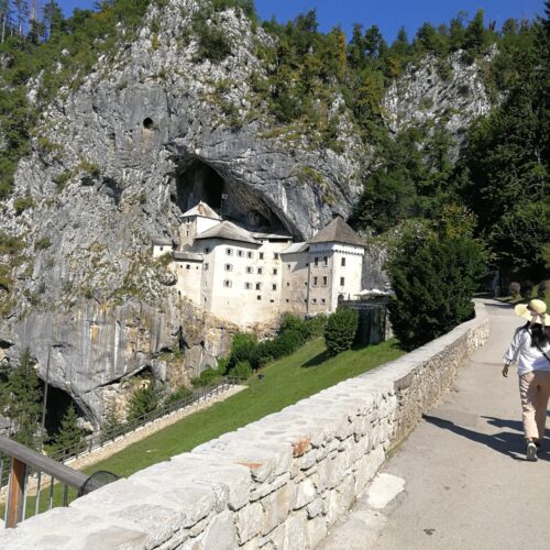 Medival Predjama Castle built into stone