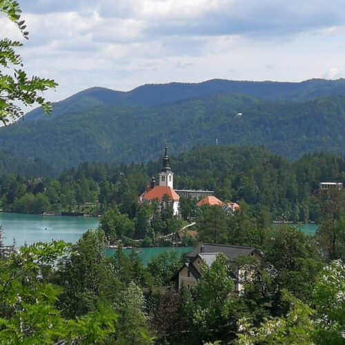 The church on the island of lake Bled